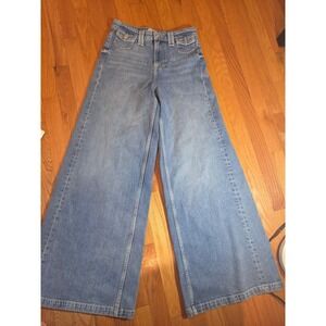 We The Free Free People Kellee High Rise Palazzo Wide Leg Jeans Plaza Blue 26